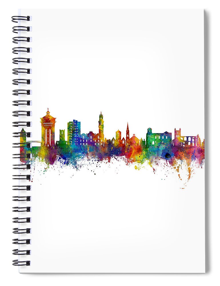 Colchester Spiral Notebook featuring the digital art Colchester England Skyline #24 by Michael Tompsett