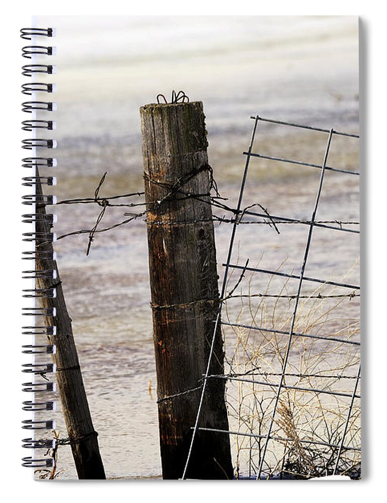 Fence Post Spiral Notebook featuring the photograph Cold Old Fencing by Kae Cheatham