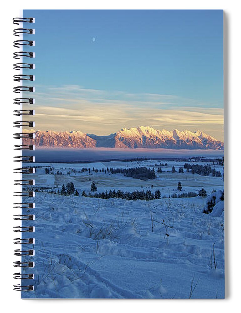 Evening Spiral Notebook featuring the photograph Cold sunset by Thomas Nay