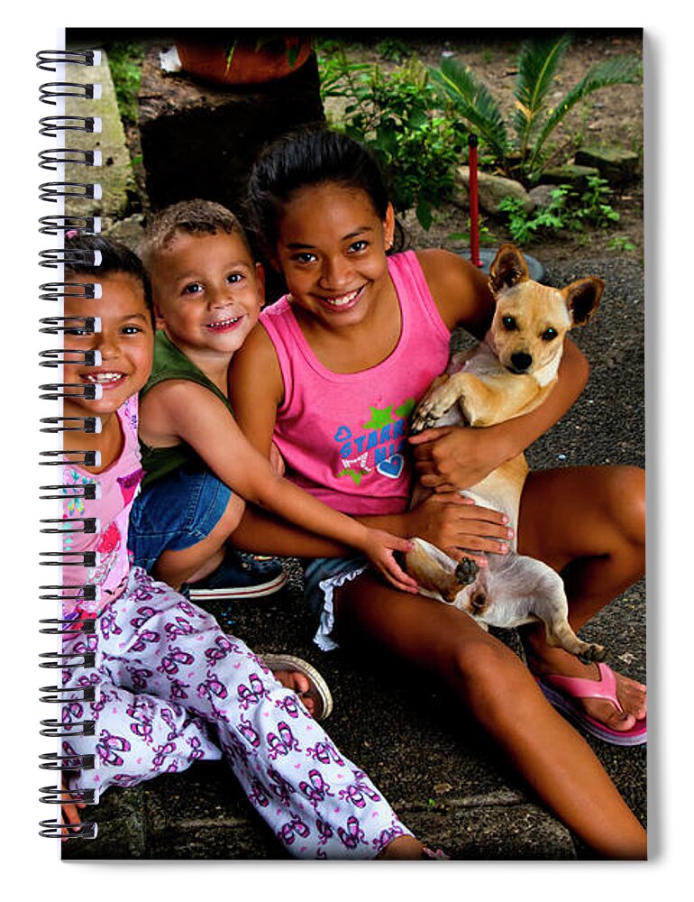 2175a Spiral Notebook featuring the photograph Colombia Kids 1594 by Al Bourassa