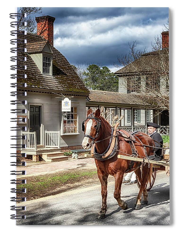Virginia Spiral Notebook featuring the photograph Colonial Williamsburg - Market Day by Susan Rissi Tregoning