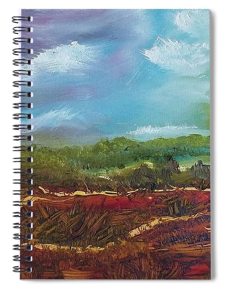 Landscape Spiral Notebook featuring the painting Color Filled Landscape by Stephen King