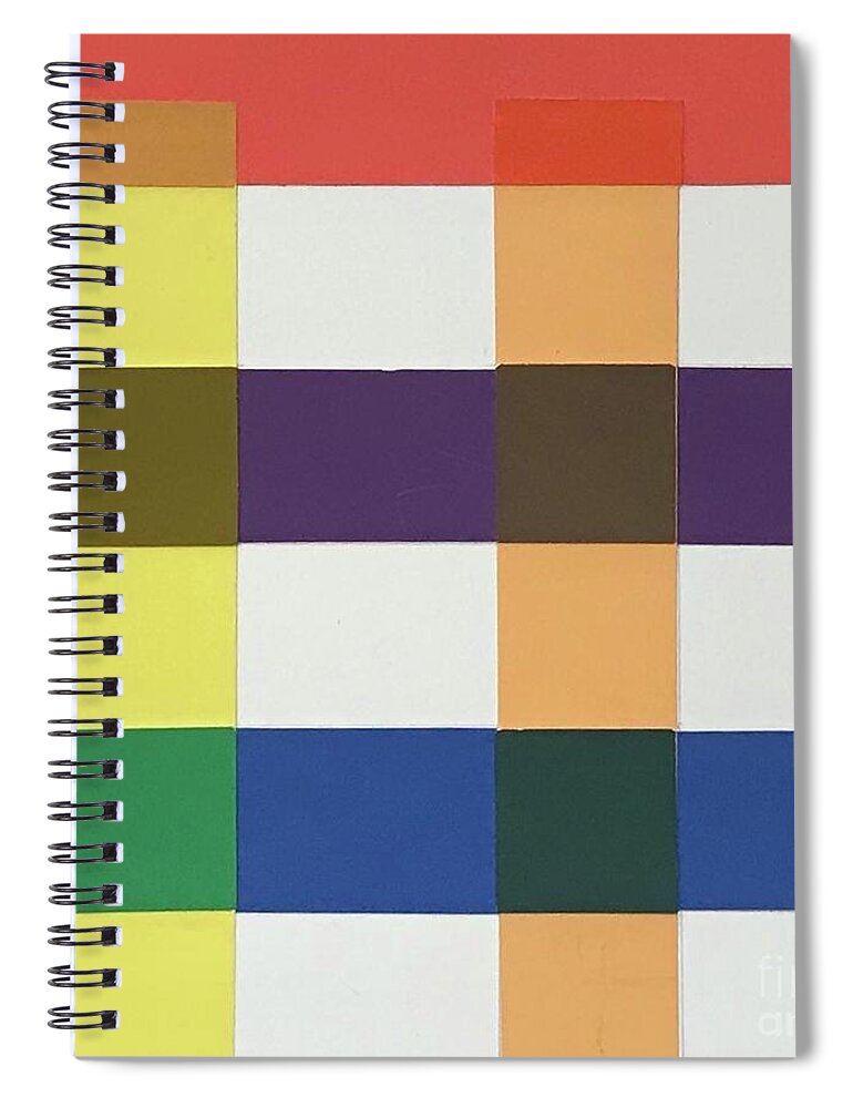 Original Art Work Spiral Notebook featuring the mixed media Color Illusions #2 by Theresa Honeycheck