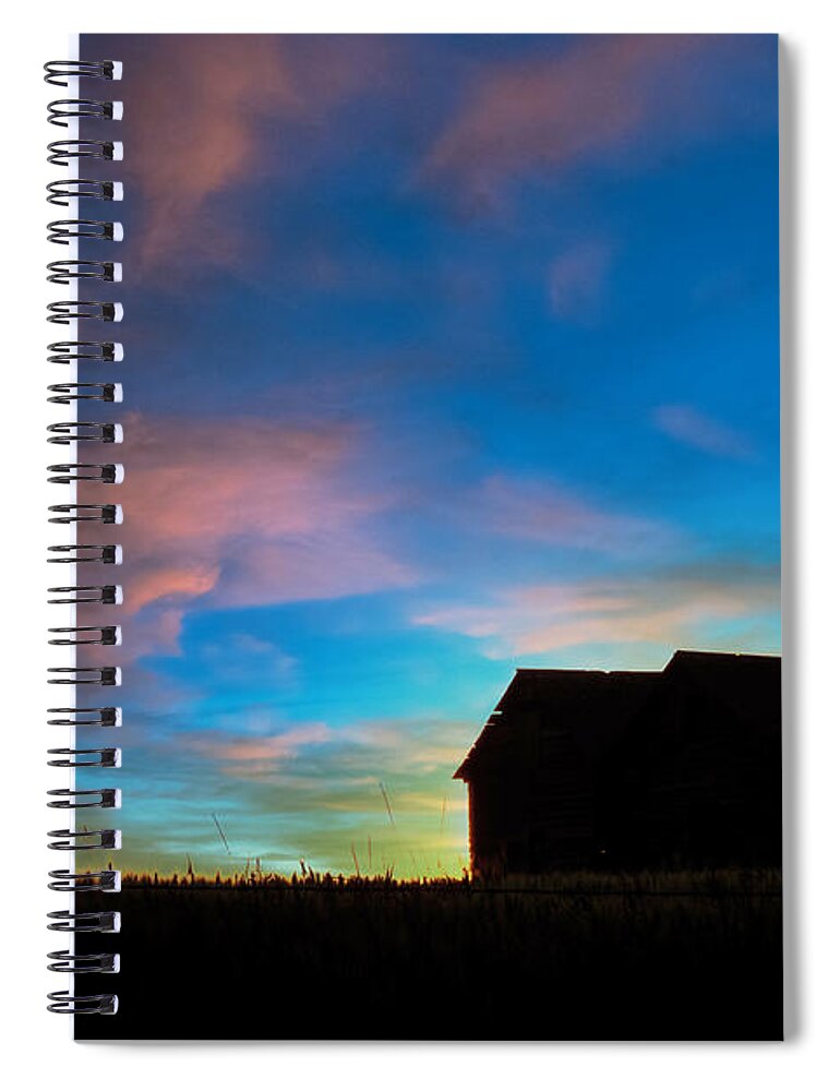 2017-07-25 Spiral Notebook featuring the photograph Color in a Prairie Sunset by Phil And Karen Rispin