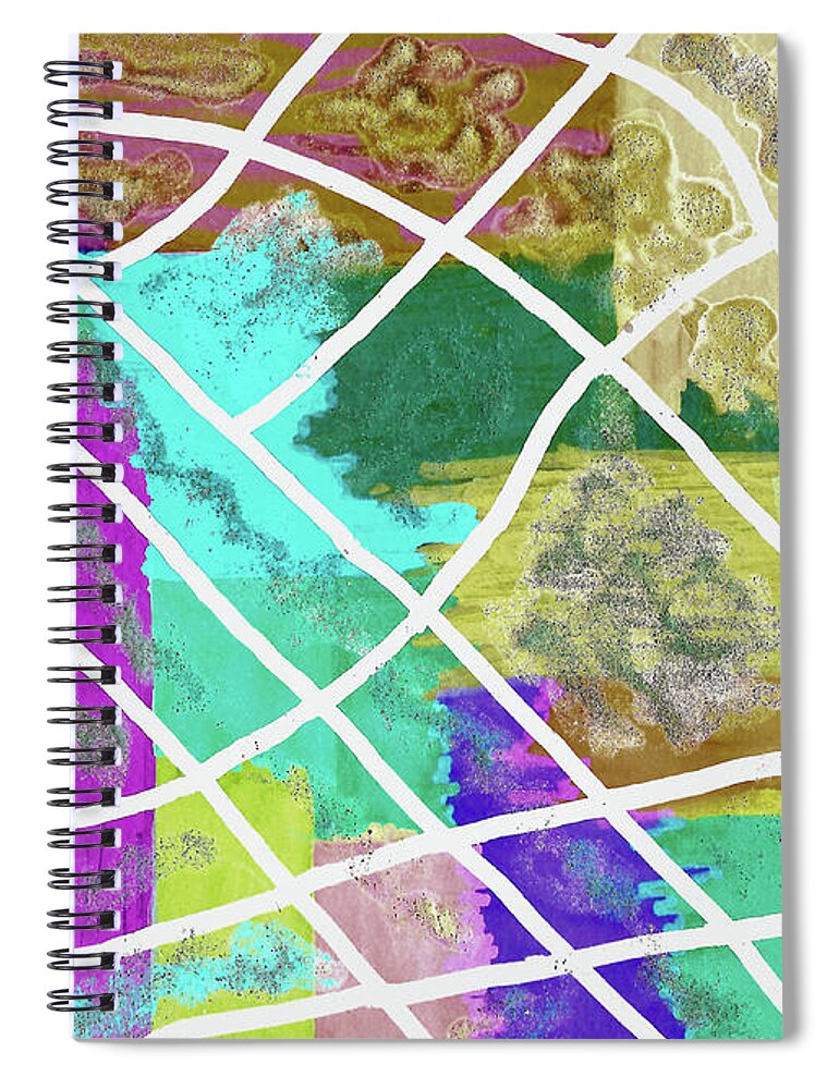 Original Drawing/painting Spiral Notebook featuring the drawing Color Madness Invert by Susan Schanerman