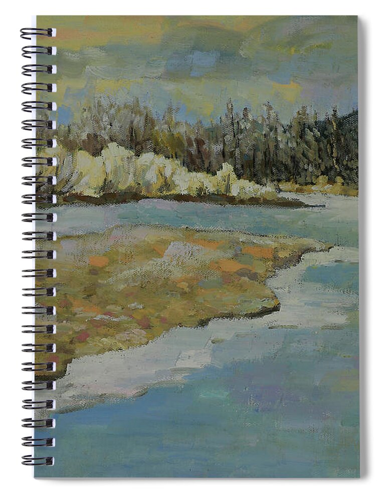 Mongolian Spiral Notebook featuring the painting Color of Winter by Shurentsetseg Batdorj