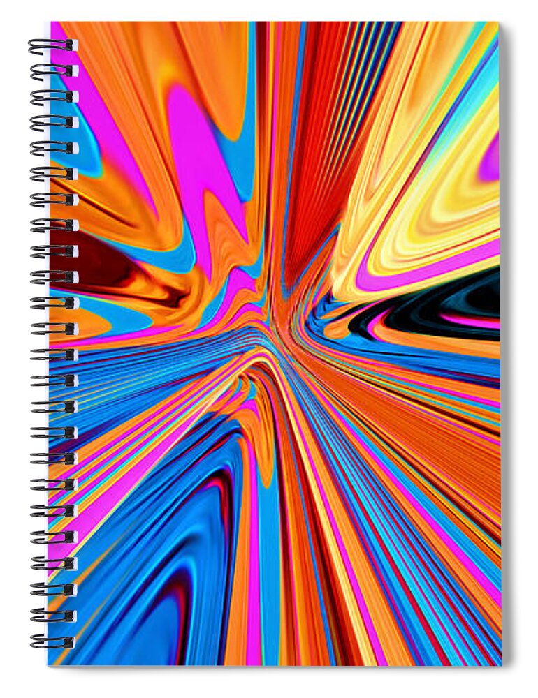 Abstract Spiral Notebook featuring the digital art Color Time Warp - Abstract by Ronald Mills