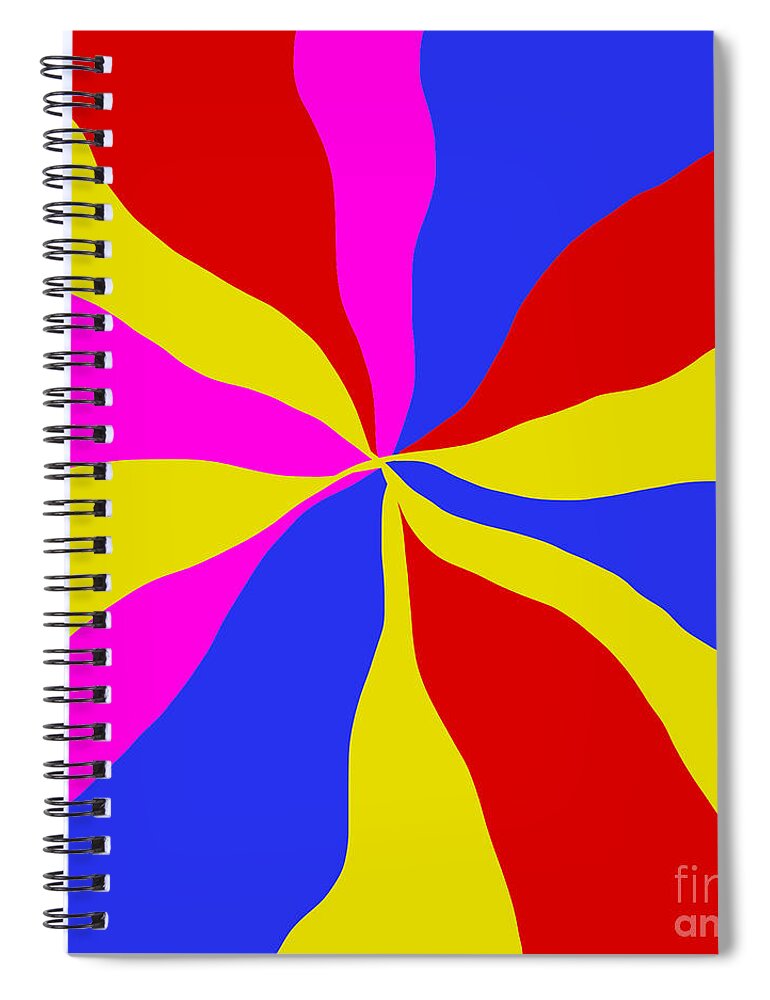 Color Spiral Notebook featuring the digital art Color Whorl I by Aisha Isabelle