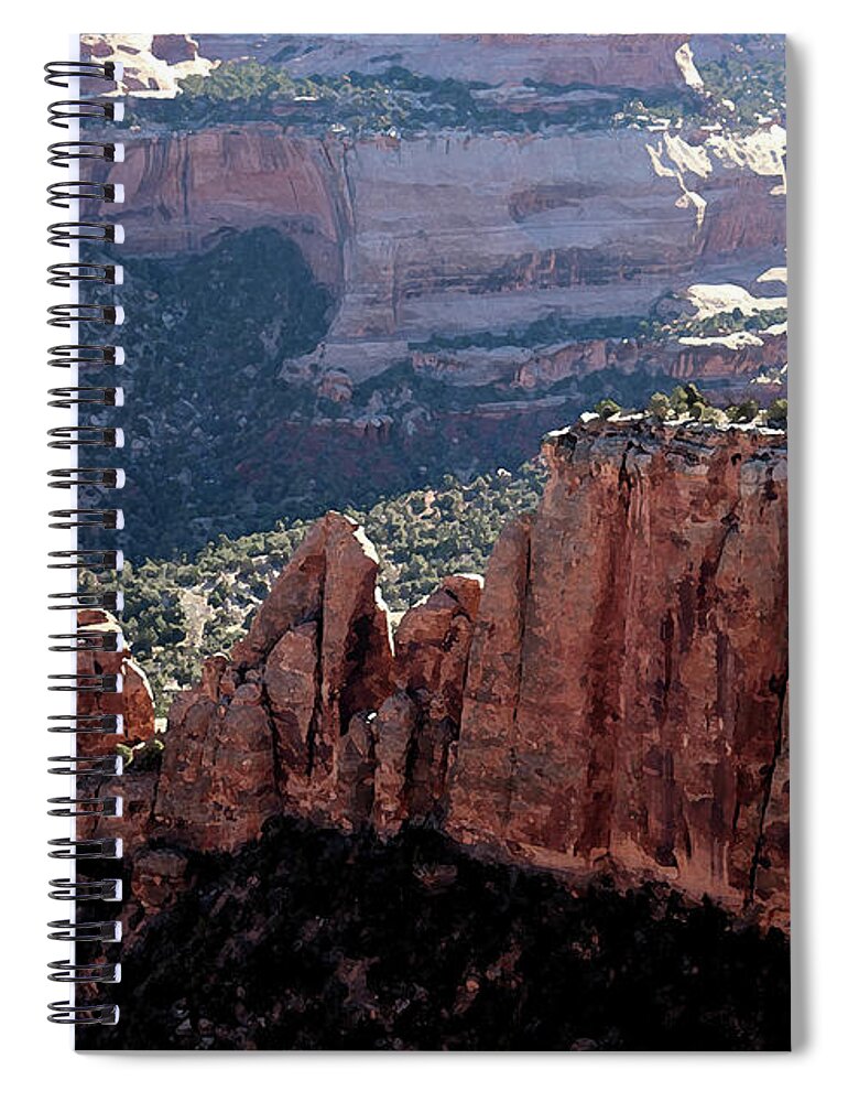 Rock Spiral Notebook featuring the photograph Colorado Monument 1661 by Laura Davis