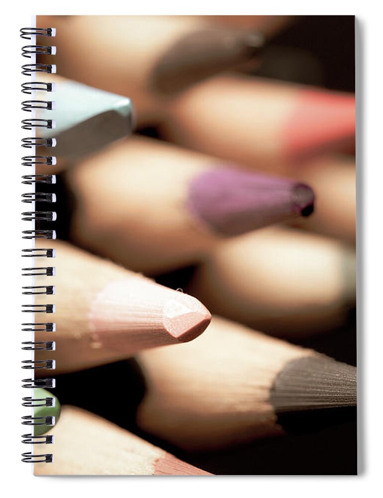 Pencil Spiral Notebook featuring the photograph Colored Pencils 2 by Amelia Pearn