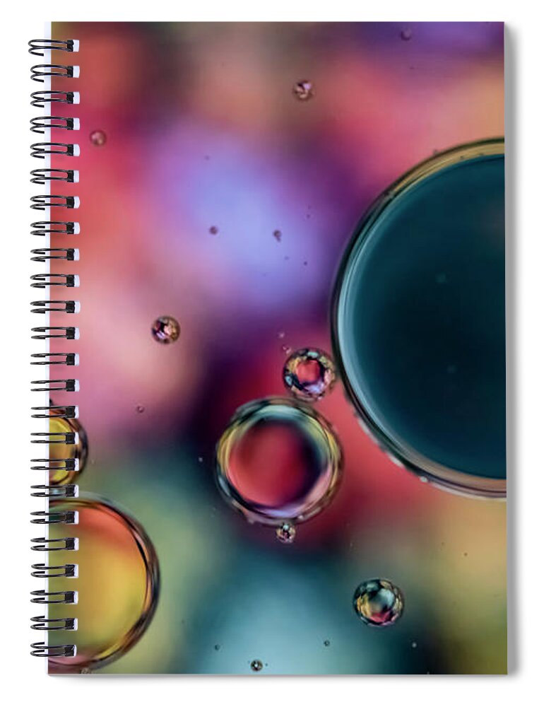 Oil Spiral Notebook featuring the photograph Colorful Bubbles by Cathy Kovarik
