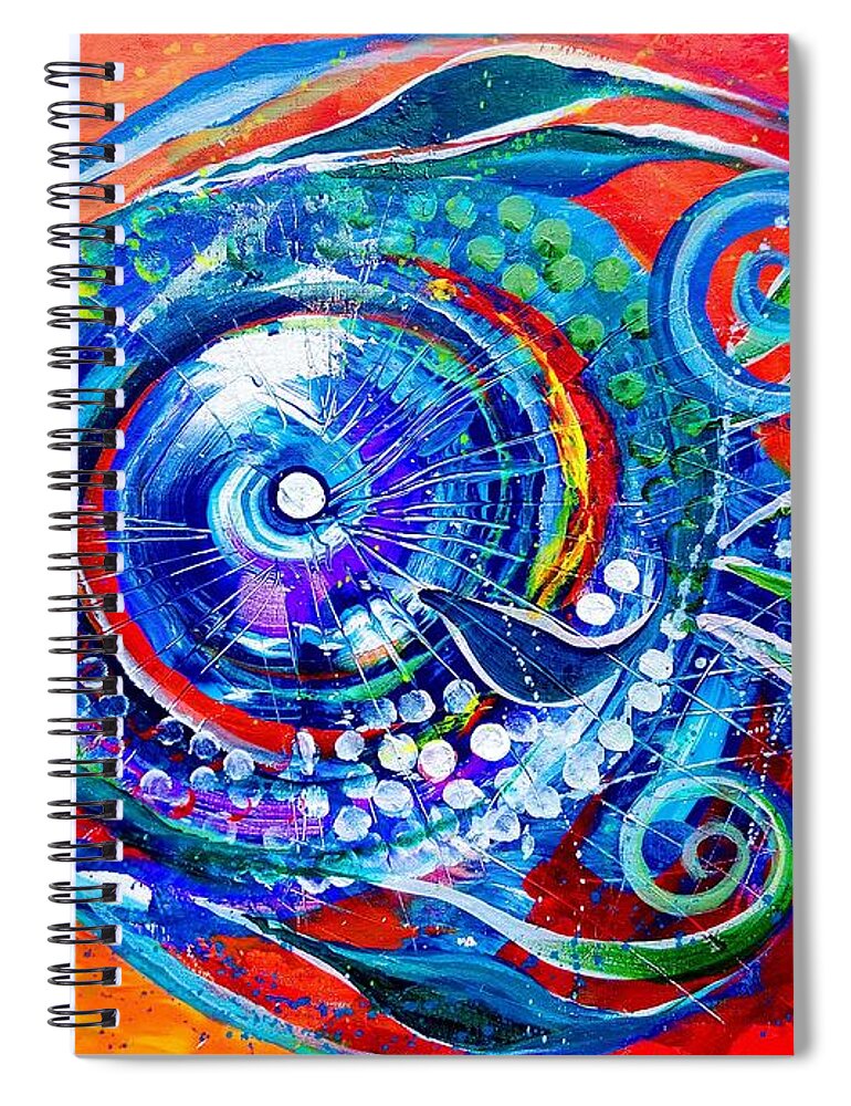 Fish Spiral Notebook featuring the painting Colorful Comeback Fish by J Vincent Scarpace