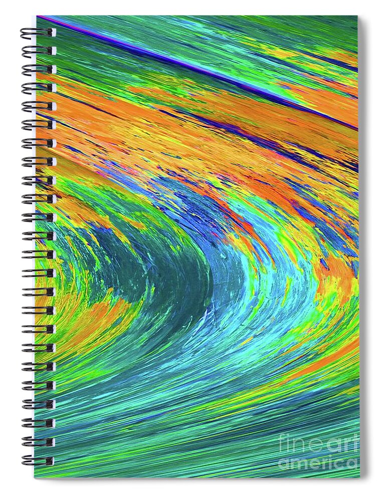 Universe Spiral Notebook featuring the mixed media Colorful Cosmos by Sharon Williams Eng