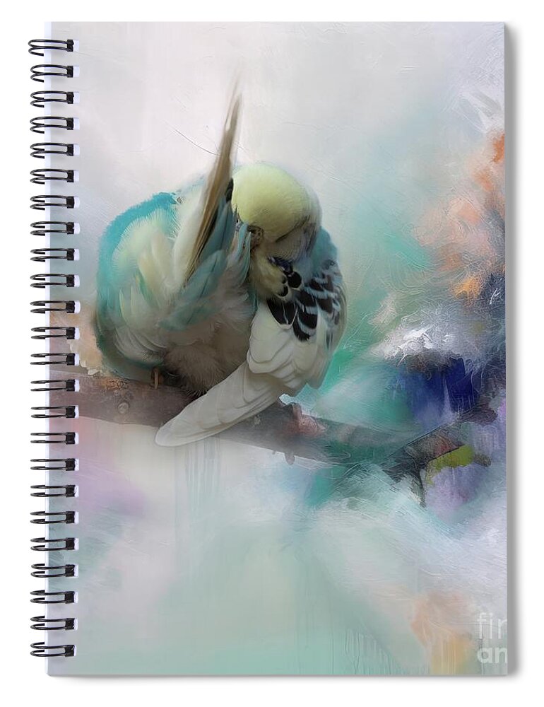 Budgerigar Spiral Notebook featuring the photograph Colorful Dreams by Eva Lechner