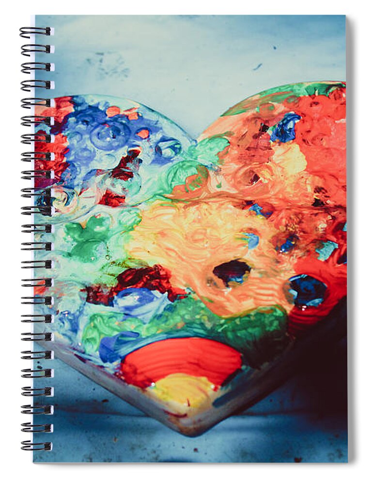 Heart Spiral Notebook featuring the photograph Colorful Heart in Water by W Craig Photography