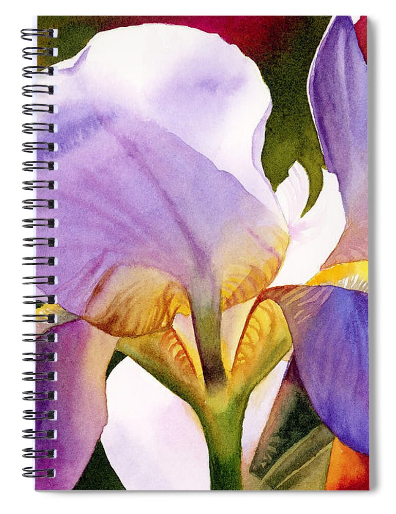 Iris Spiral Notebook featuring the painting Colorful Iris by Espero Art