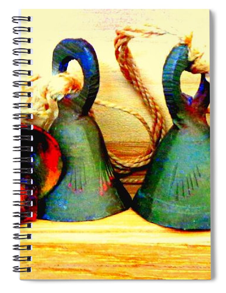 Bells Spiral Notebook featuring the photograph Colorful Prayer Bells by VIVA Anderson