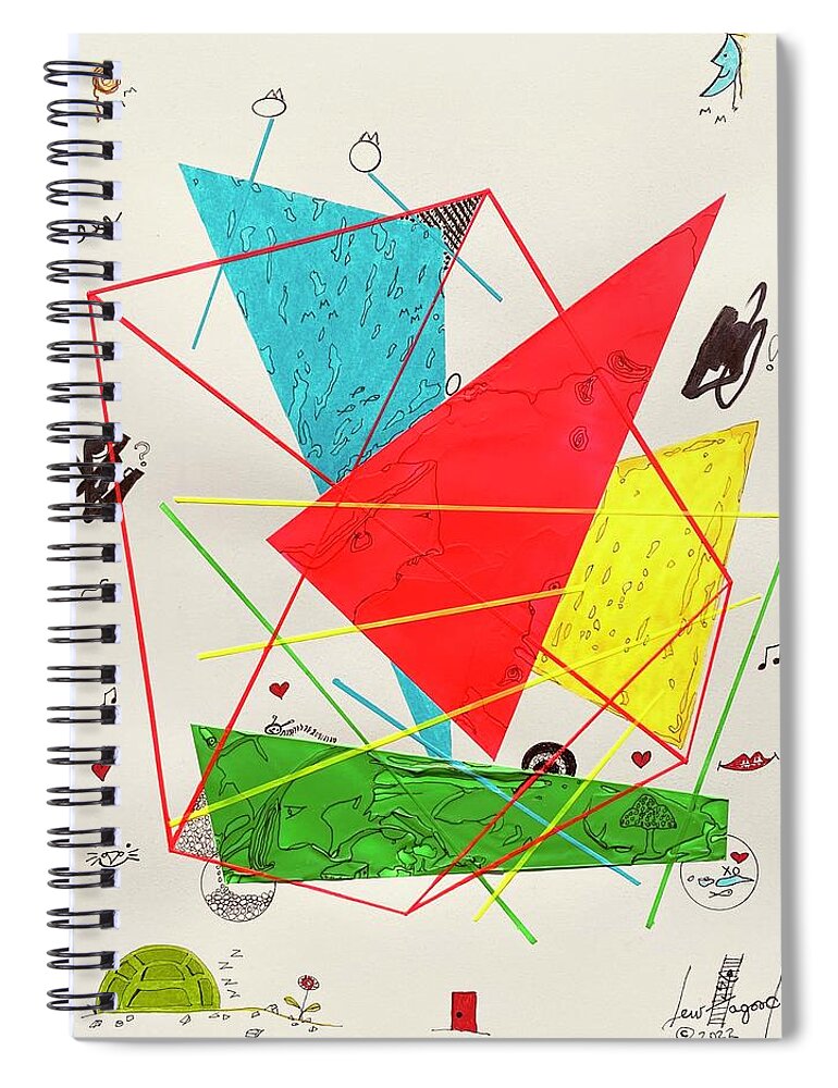  Spiral Notebook featuring the mixed media Colorful Rays 16202 by Lew Hagood