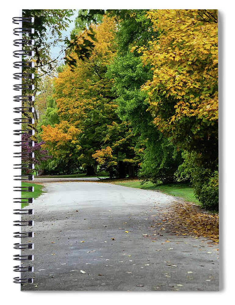 Autumn Spiral Notebook featuring the photograph Colorful Road by Ed Taylor