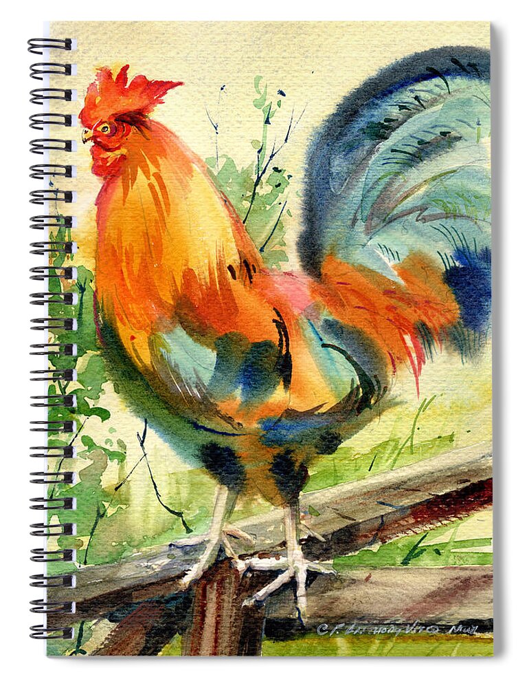 Farm Animals Spiral Notebook featuring the painting Colorful Rooster by P Anthony Visco
