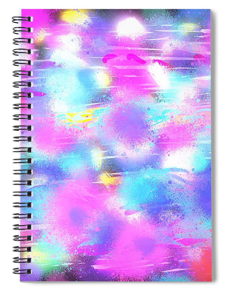Impressionistic Expressionism Spiral Notebook featuring the digital art Colorful Wonders by Zotshee Zotshee