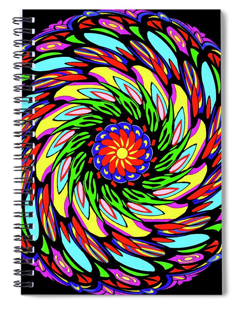 Colors In Motives Spiral Notebook featuring the digital art Colors in Motives 6 by George Rossidis