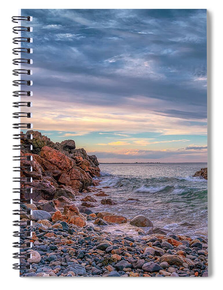 Atlantic Ocean Spiral Notebook featuring the photograph Colors of an Ogunquit Sunset by Penny Polakoff