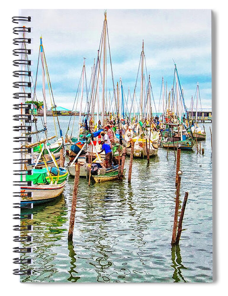 Belize Spiral Notebook featuring the photograph Colors of Belize - Digital paint by Tatiana Travelways