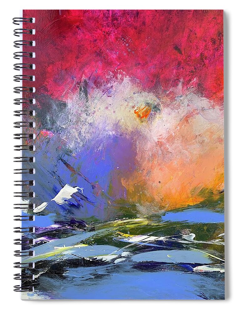 Abstract Spiral Notebook featuring the painting Colors Of The Wind by Bonny Butler