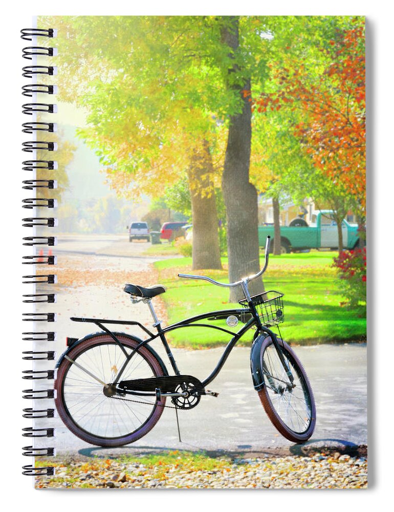 Columbus Spiral Notebook featuring the photograph Columbus Retro Bicycle by Craig J Satterlee