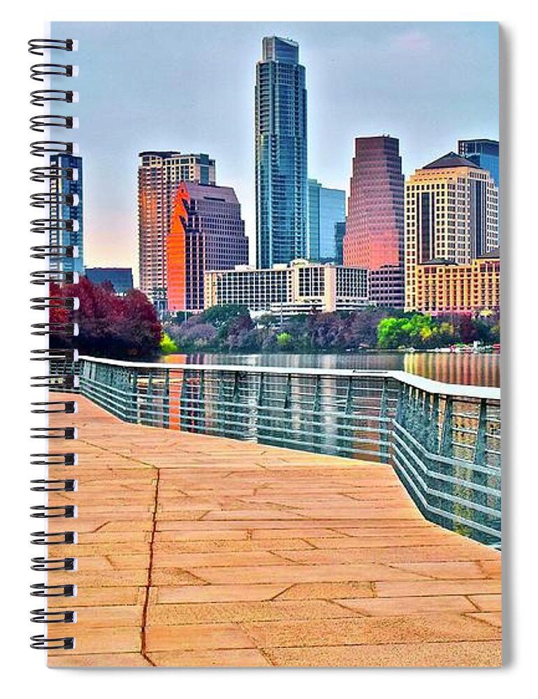Austin Spiral Notebook featuring the photograph Come to Austin Texas by Frozen in Time Fine Art Photography