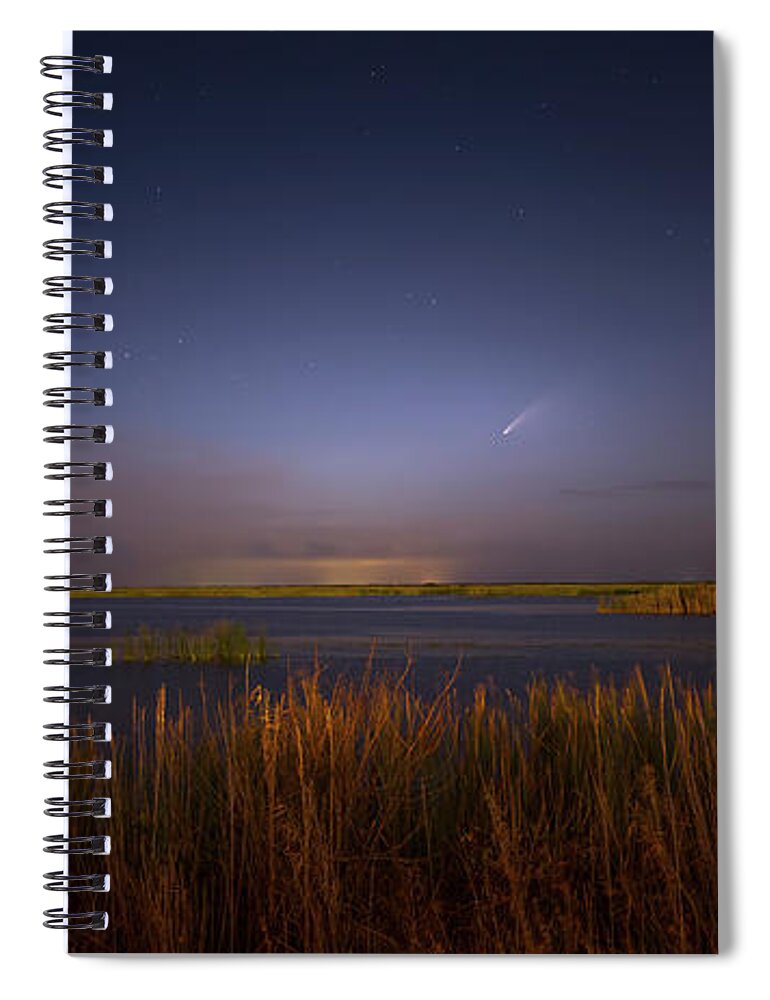 Comet Spiral Notebook featuring the photograph Comet in the Everglades by Mark Andrew Thomas
