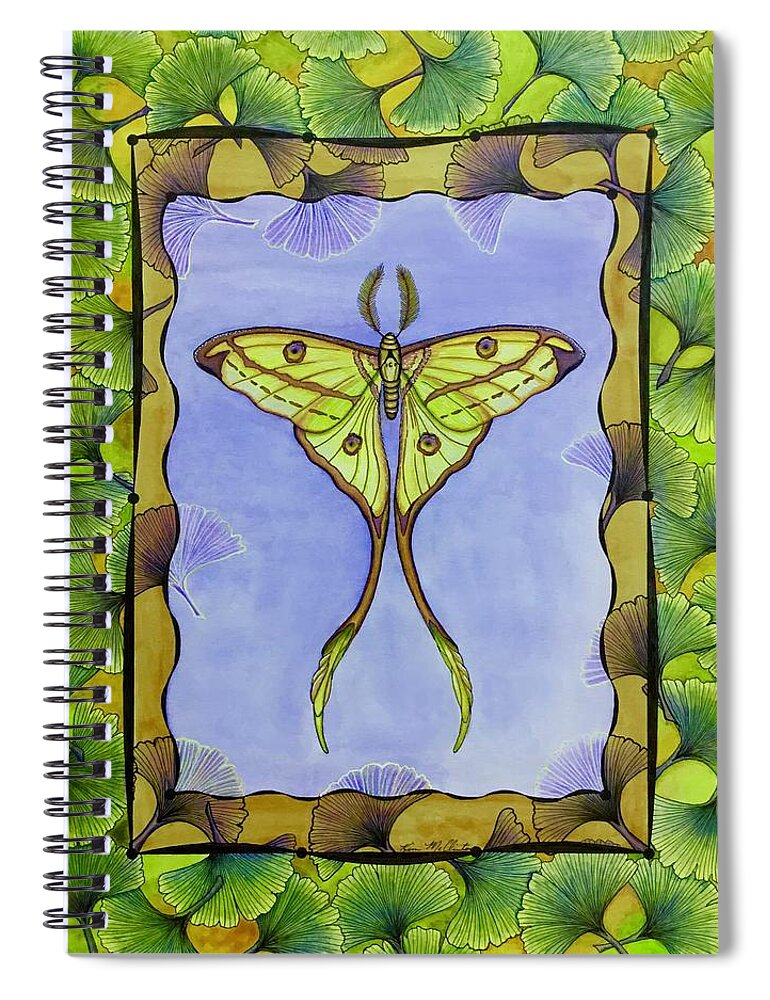 Kim Mcclinton Spiral Notebook featuring the painting Comet Moth by Kim McClinton