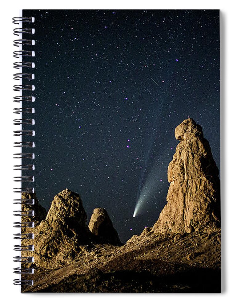 California Spiral Notebook featuring the photograph Comet NEOWISE at Trona Pinnacles by Joseph Philipson