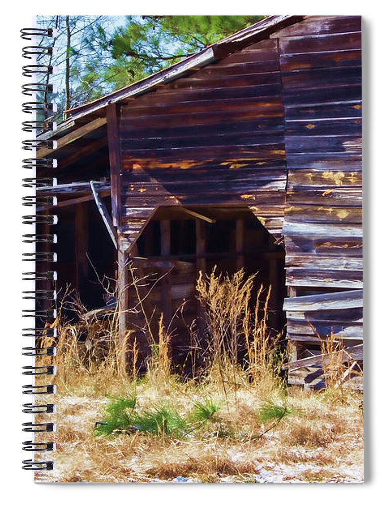 Barn Spiral Notebook featuring the photograph Coming Apart with Character Barn by Roberta Byram