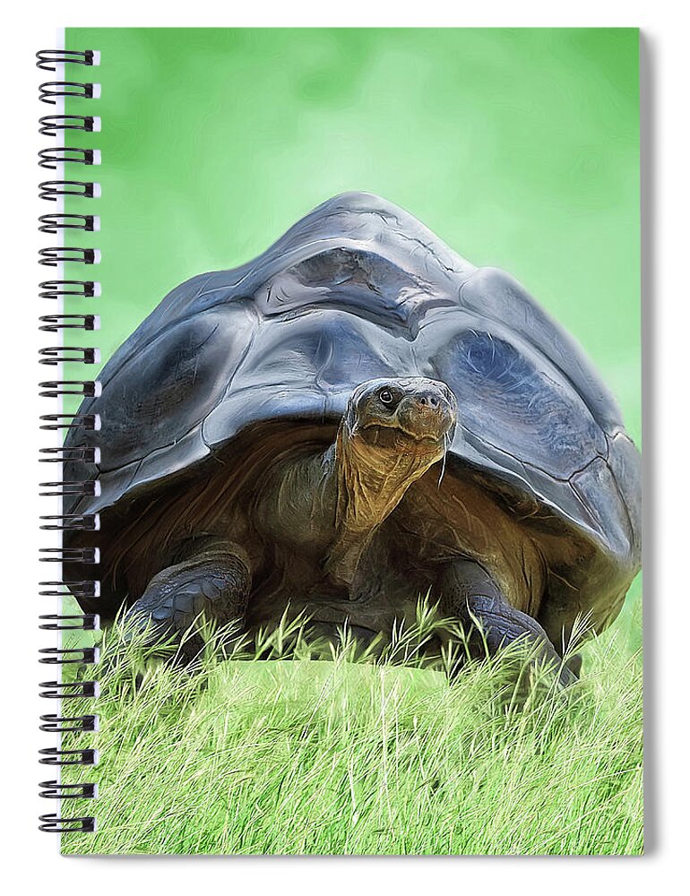 Tortoise Spiral Notebook featuring the digital art Coming Through  Eventually by Brad Barton