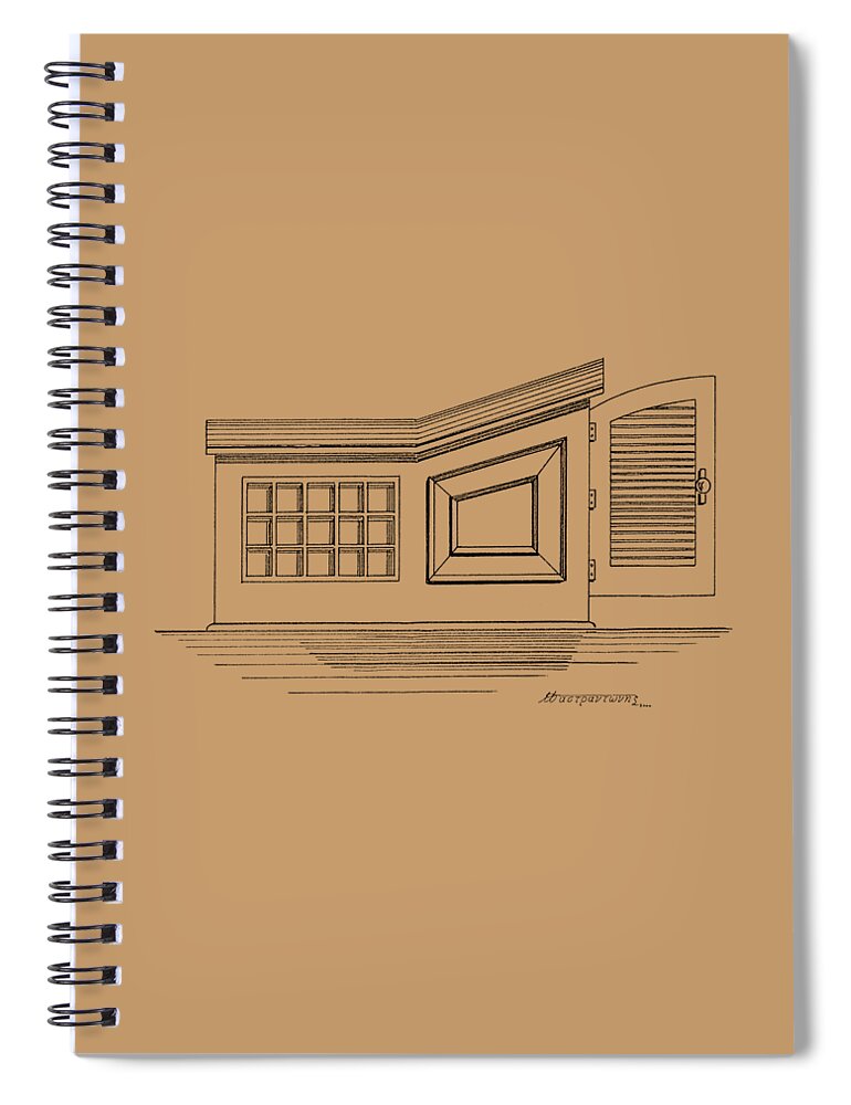 Sailing Vessels Spiral Notebook featuring the drawing Companionway by Panagiotis Mastrantonis