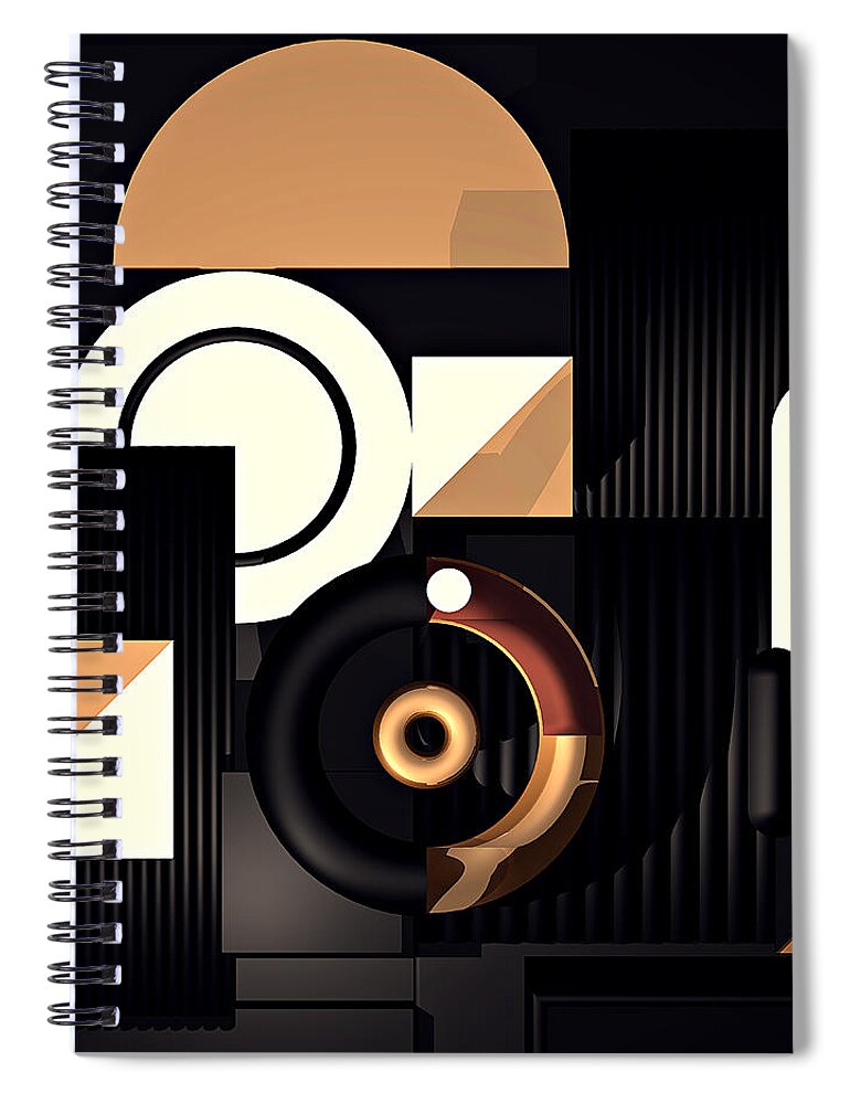 Digital Spiral Notebook featuring the digital art Composition 045 simple geometry by Andrei SKY