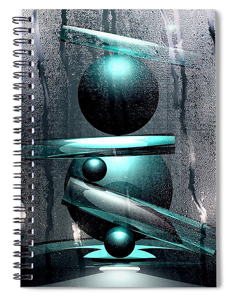 3d Spiral Notebook featuring the digital art Composition 060 foggy by Andrei SKY