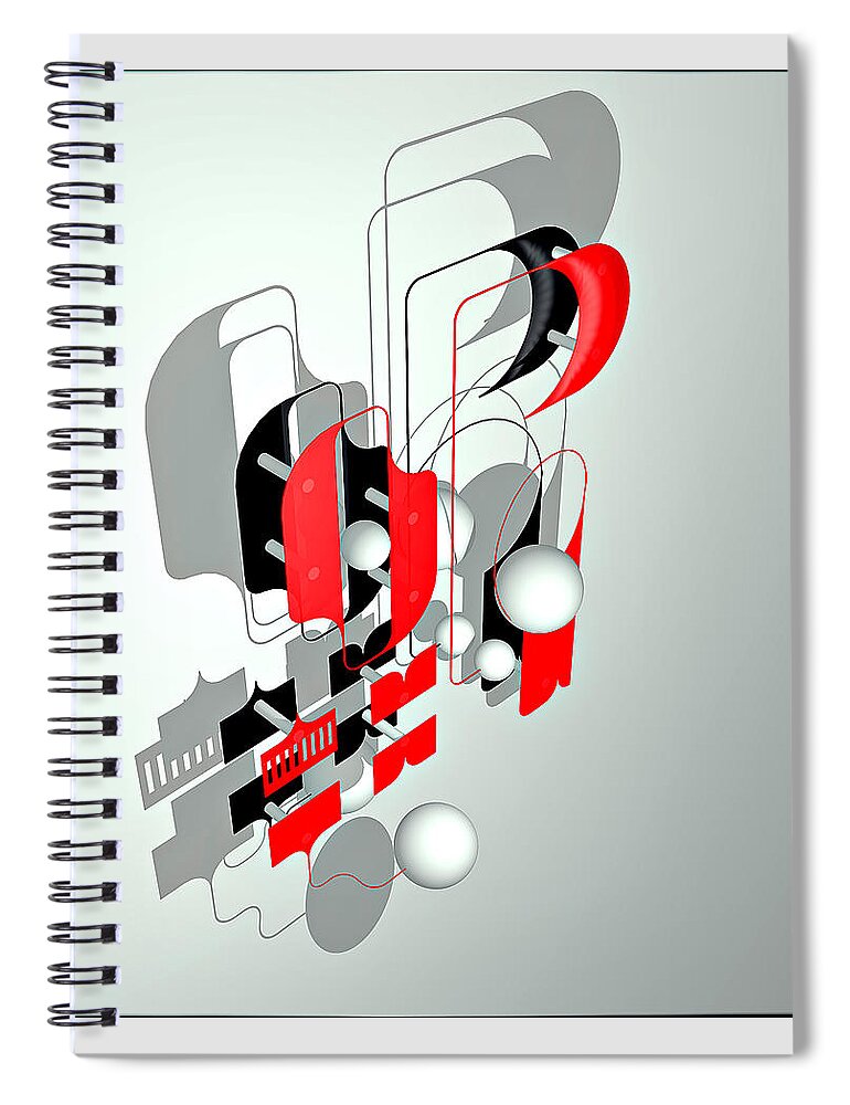 Abstract Spiral Notebook featuring the digital art Composition BAU9b by Andrei SKY