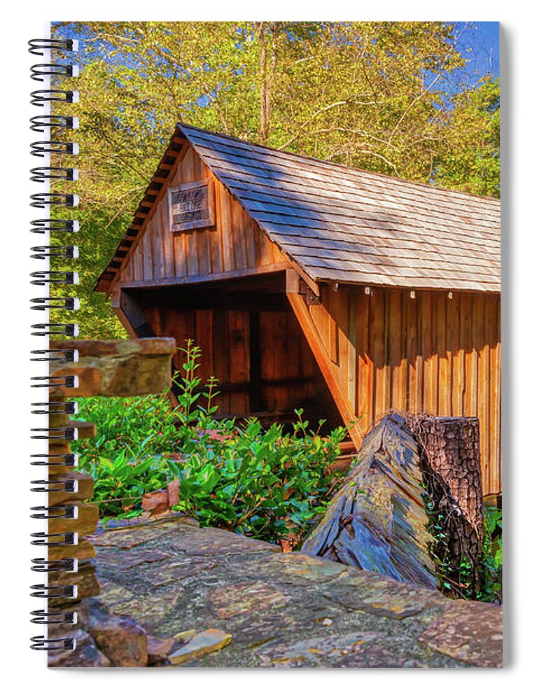 Atlanta Spiral Notebook featuring the photograph Concord Covered Bridge Caretaker View by Donna Twiford