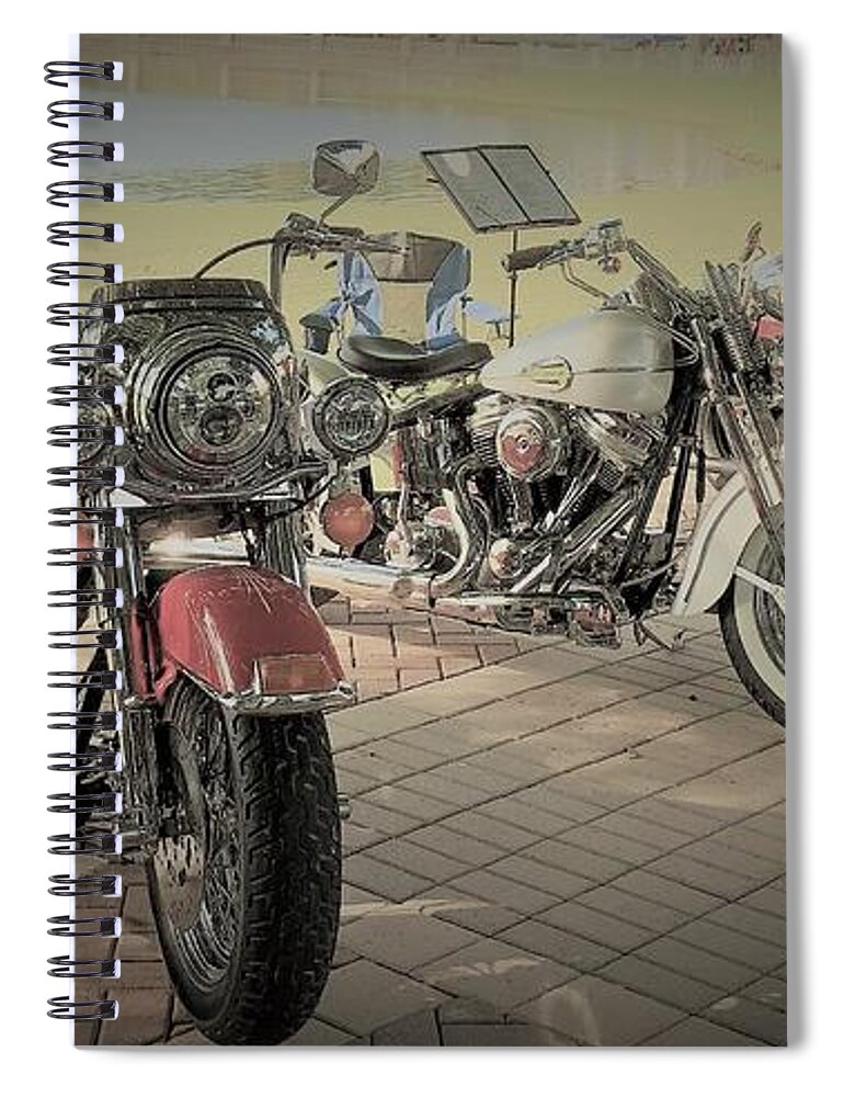 Harley Davidson St Augustine Florida Vintage John Anderson Spiral Notebook featuring the photograph Concours d Elegance by John Anderson