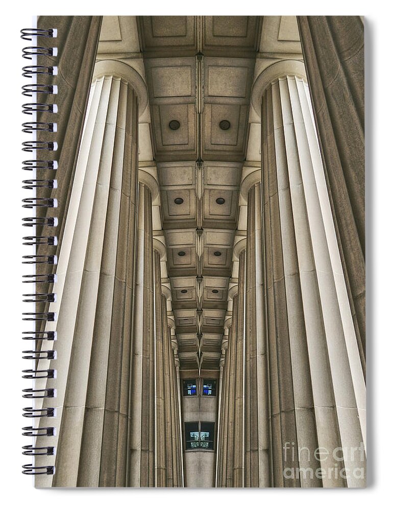 Pillars Spiral Notebook featuring the digital art Concrete Pillars by Phil Perkins