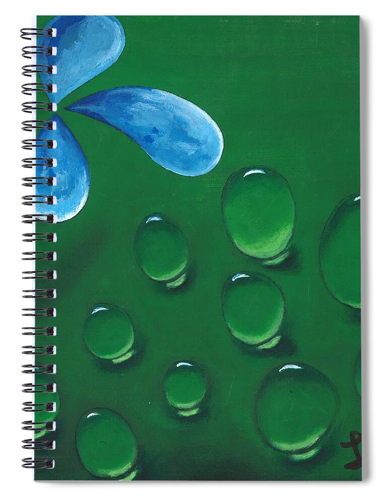 Raindrops Spiral Notebook featuring the painting Condensation by Esoteric Gardens KN