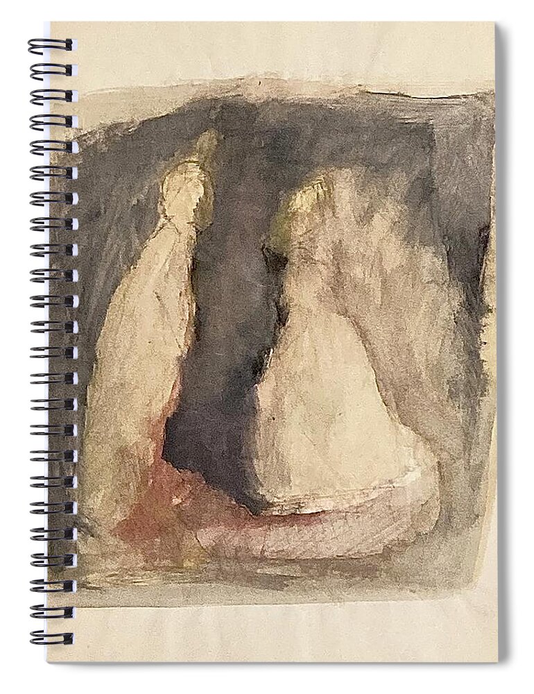 Couple. Confession Spiral Notebook featuring the drawing Confession by David Euler