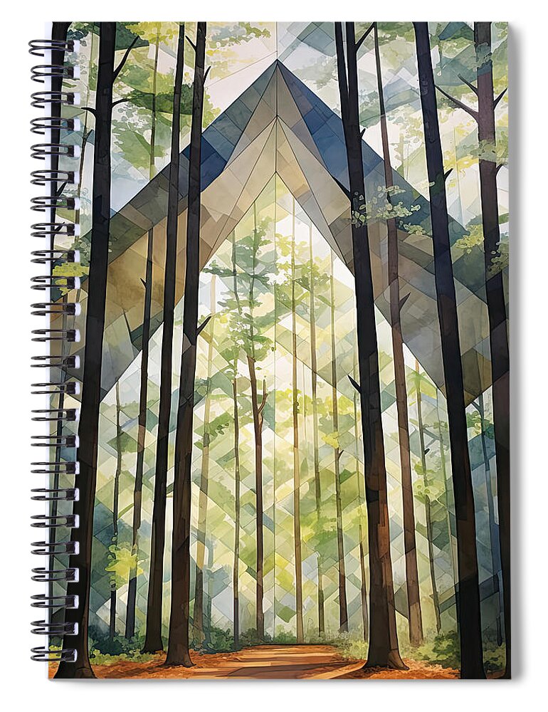 Green Art Spiral Notebook featuring the painting Connect with Nature - Outdoor Art by Lourry Legarde