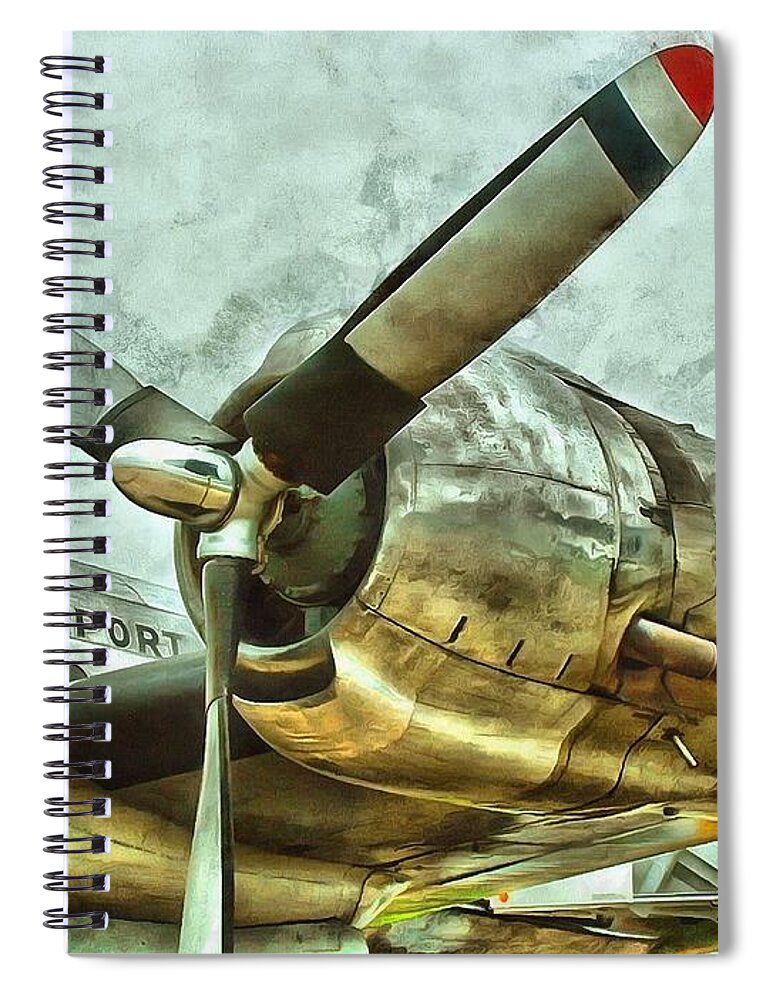 Engine Spiral Notebook featuring the mixed media Connie Engine by Christopher Reed