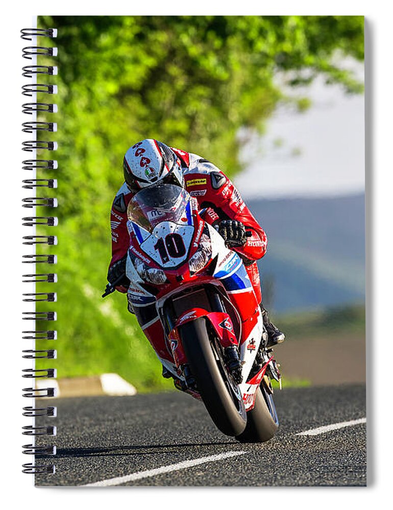 Conor Cummins Spiral Notebook featuring the photograph Conor Cummins TT 2014 by Tony Goldsmith