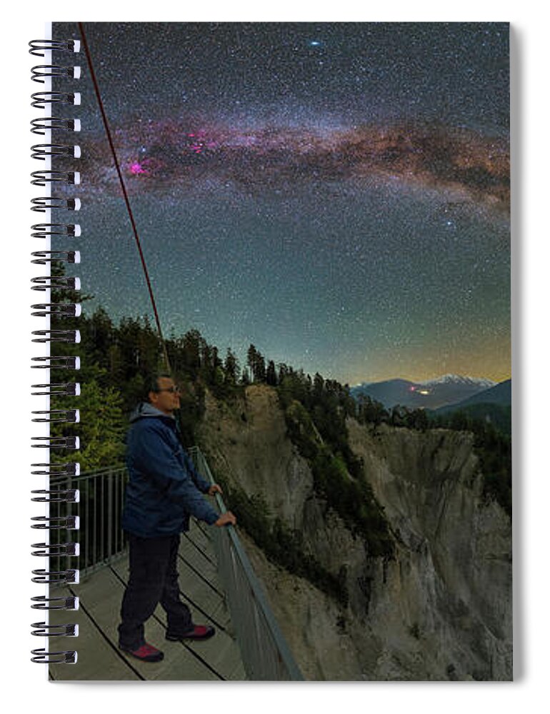 Mountains Spiral Notebook featuring the photograph Contemplating the Universe by Ralf Rohner