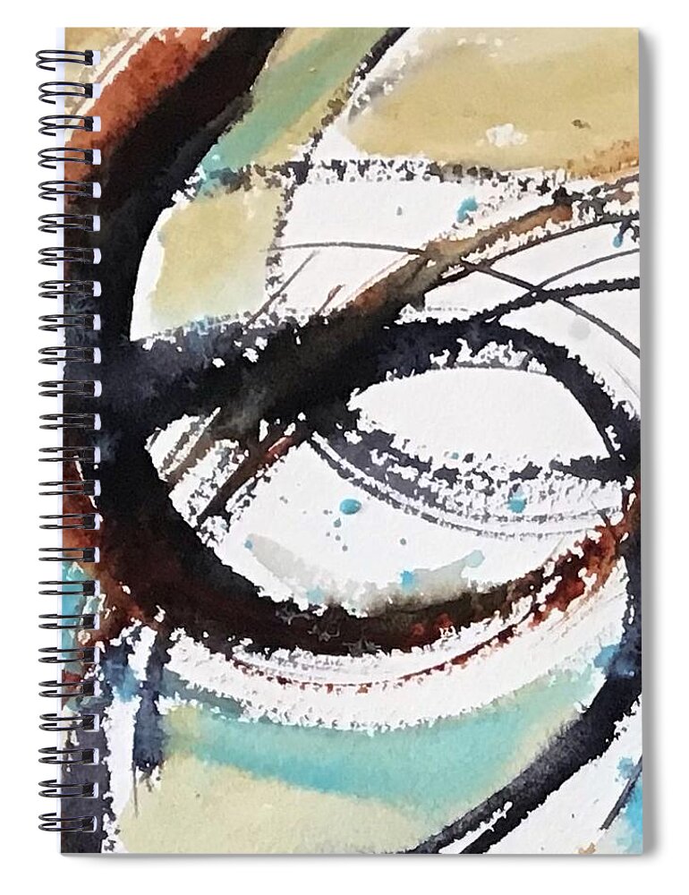Abstract Spiral Notebook featuring the painting Continuous Motion by Judith Levins